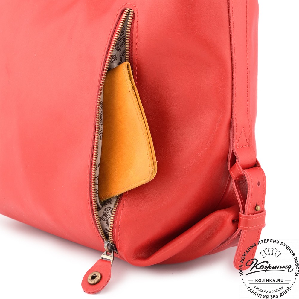  Женская кожаная сумка "Эмилия" (красная)